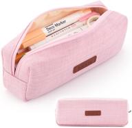 🎒 angoobaby small pencil case: student pencil pouch, coin pouch, cosmetic bag – school & office organizer for teens – pink логотип