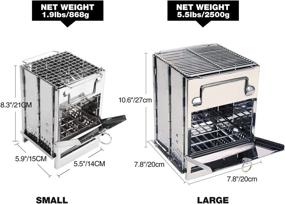 img 3 attached to 🔥 REDCAMP Wood Burning Camping Stove Folding: Stainless Steel Backpacking Stove for Hiking & Picnic Cooking Outdoors