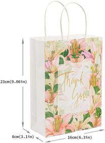 img 3 attached to 🛍️ 16pcs Thank You Gift Bags with Handle - Small Floral Design Paper Bags for Small Business, Wedding Guest, Baby Shower, Kid Party - Wholesale Thank You Bags