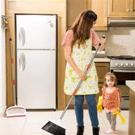 🧹 home and kitchen broom set - floor cleaning tools for office, living room - upright standing long handle with self-cleaning bristles logo