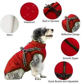 img 2 attached to 🐶 Winter Dog Coat with Harness - Fleece Jacket, Waterproof & Zipper, Reflective - Small to 4XL Sizes - for Small, Medium, Large Dogs - Dog Clothes