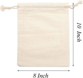 img 2 attached to 🛍️ Tendwarm 8x10 Cotton Drawstring Bags - Versatile Muslin Sachet Bags for Party Wedding Storage and Home Supplies