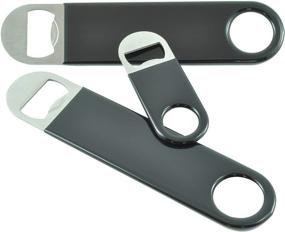 img 4 attached to 🍺 ProSMF Bottle Opener Set - 3 Pack - Beer Opener - Bar Key - Flat Bartender Bottle Opener - Stainless Steel - Heavy Duty - Black - Vinyl Rubber Coated Handle - 2 Large & 1 Mini