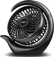 💨 viniper small rechargeable desk fan - long lasting 8-24 hours work, 3 speeds, 180° rotation - battery powered & usb, portable and powerful for home/office/travel - black логотип