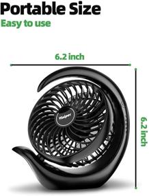 img 1 attached to 💨 Viniper Small Rechargeable Desk Fan - Long Lasting 8-24 Hours Work, 3 Speeds, 180° Rotation - Battery Powered & USB, Portable and Powerful for Home/Office/Travel - Black