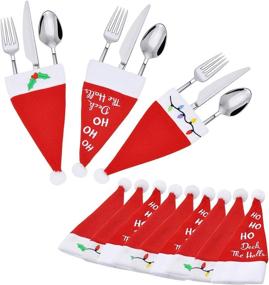 img 4 attached to JOYIN 24-Piece Santa Hats Dinner Silverware Holders for Cutlery Party Table or Christmas Dinner Decorations