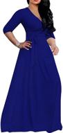 👗 stunning v neck maxi dress for wedding guests - women's clothing and dresses logo