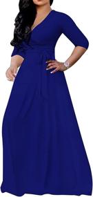 img 2 attached to 👗 Stunning V Neck Maxi Dress for Wedding Guests - Women's Clothing and Dresses