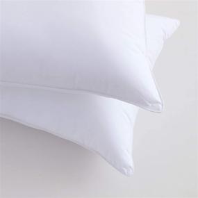 img 1 attached to 🦆 Luxurious Natural Goose Down Feather Pillows for Sleeping – Set of 2 Queen Size Pillows with 100% Cotton Fabric Cover by SNOWMAN