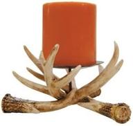 antler pillar candle holder 6 inch logo