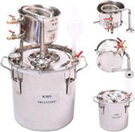 🍷 yuewo 2 pot stainless steel water alcohol distiller kit - 3gal/12liters for diy brandy whisky vodka distilled water, home brew & wine making supplies, silver logo