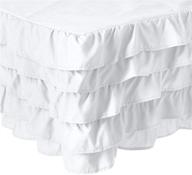 🛏 premium quality 1500 thread count white bed skirt - elegant comfort luxurious multi-ruffle design, wrinkle & fade resistant, queen size, 15inch drop logo