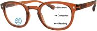 👓 joseph progressive multifocus reading glasses: blue light blocking for women & men, no line multifocal readers (brown) +2.50 - enhance clarity & reduce eye strain! logo