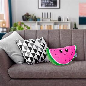 img 3 attached to FUNZIEZ Watermelon Plush Decorative Pillow