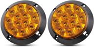 🚦 meerkatt 4 inch round amber clearance lamp trailer tail lights – ultra bright flux f3 led - pack of 2 logo
