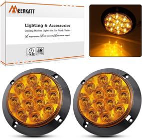 img 3 attached to 🚦 Meerkatt 4 Inch Round Amber Clearance Lamp Trailer Tail Lights – Ultra Bright Flux F3 LED - Pack of 2
