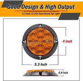 img 2 attached to 🚦 Meerkatt 4 Inch Round Amber Clearance Lamp Trailer Tail Lights – Ultra Bright Flux F3 LED - Pack of 2