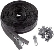 🔝 high-quality black #10 nylon coil zippers for sewing: 10 yards, 10 pieces - top-rated and durable logo