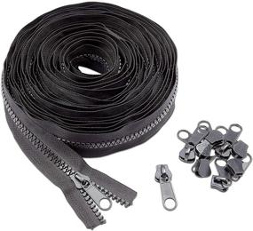 img 4 attached to 🔝 High-quality Black #10 Nylon Coil Zippers for Sewing: 10 Yards, 10 Pieces - Top-rated and Durable