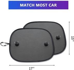 img 3 attached to MOON CICADA Car Window Sunshade - Protects Your Child from Sun Glare and Harmful UV Rays, Fits Most Cars, Clings Securely with Suction Cups, Side Window Sun Shade (17 x 15 Inch, 2 Pack)
