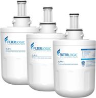 🧊 da29-00003g refrigerator water filter by filterlogic - replacement for samsung da29-00003b, compatible with rsg257aars, rfg237aars, hafcu1, rfg297aars, rs22hdhpnsr, wss-1, includes 3 filters logo