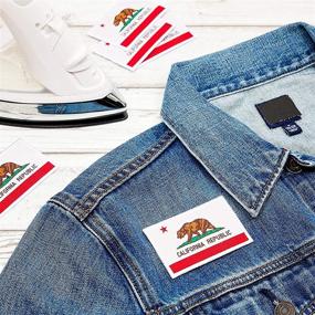 img 3 attached to 🌴 Woven California Flag Iron-On State Patches - 12 Pack (3 x 2 in)