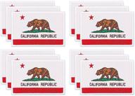 🌴 woven california flag iron-on state patches - 12 pack (3 x 2 in) logo