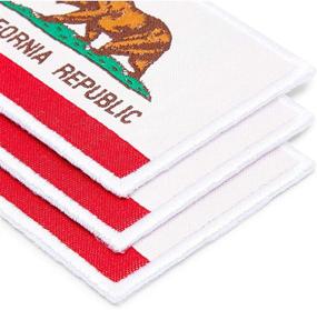 img 1 attached to 🌴 Woven California Flag Iron-On State Patches - 12 Pack (3 x 2 in)