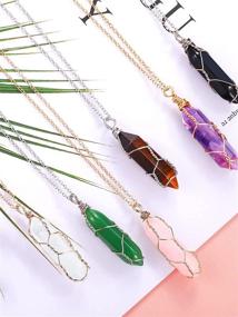 img 1 attached to Hexagonal Crystal Pointed Necklace Gemstone