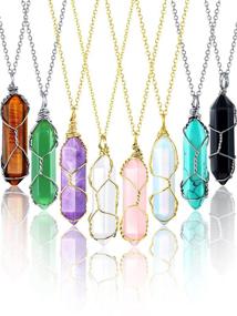 img 4 attached to Hexagonal Crystal Pointed Necklace Gemstone
