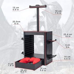 img 2 attached to 🎮 Multifunctional Gaming Storage Tower Stand - PS5/PS4/Xbox Game Organizer & Controller, Headset Holder - ASFSKY Video Game Rack - Ideal Gamer Gifts