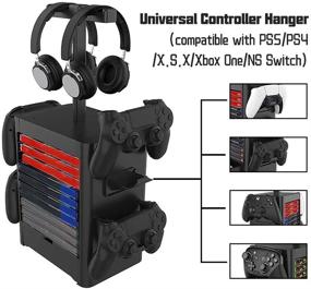 img 1 attached to 🎮 Multifunctional Gaming Storage Tower Stand - PS5/PS4/Xbox Game Organizer & Controller, Headset Holder - ASFSKY Video Game Rack - Ideal Gamer Gifts