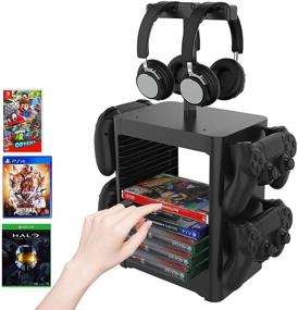 img 4 attached to 🎮 Multifunctional Gaming Storage Tower Stand - PS5/PS4/Xbox Game Organizer & Controller, Headset Holder - ASFSKY Video Game Rack - Ideal Gamer Gifts