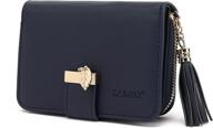 💼 caliyo womens wallets rfid blocking: stylish and secure small wallet for women with tassel and leaf pendant logo