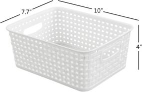 img 3 attached to 📦 NICESH 6-Pack White Plastic Small Storage Baskets: Compact and Convenient Organizers