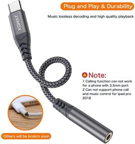 img 1 attached to 💯 High-Quality USB Type C to 3.5mm Female Headphone Jack Adapter, Aux Audio Dongle Cable Cord for Samsung Galaxy S21 S20 Ultra S20+ Note 20 10 S10 S9 Plus, Google Pixel 4 3 2 XL, iPad Pro, and More (Grey)