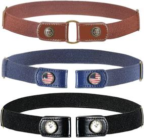 img 4 attached to Versatile 3-Pack Elastic Belts: Adjustable Stretch Belts for Kids - Boys and Girls