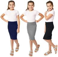 kidpik girls pencil skirts pack: stylish and versatile girls' clothing options logo