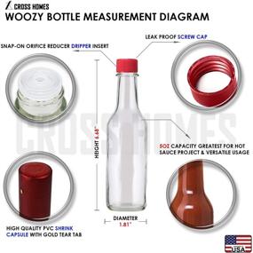 img 2 attached to 🍾 Case of 30 RED Woozy Glass Bottles with Caps and Shrink Capsules Bands - 5 Oz Hot Sauce Bottles, Coquito Bottles, Mini Liquor Bottles, Empty Wine Small Glass Bottle, Vanilla Extract Oil Vodka Sauce Making Kit