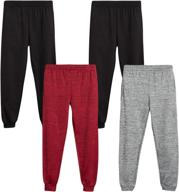 👖 quad seven boys' sweatpants: 4 pack active fleece cargo and basic jogger pants (size 8-18) - ultimate comfort and versatility for boys! logo