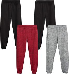 img 4 attached to 👖 Quad Seven Boys' Sweatpants: 4 Pack Active Fleece Cargo and Basic Jogger Pants (Size 8-18) - Ultimate Comfort and Versatility for Boys!