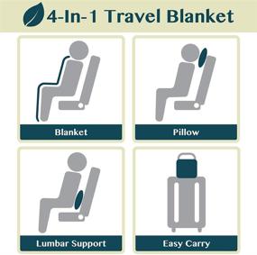 img 3 attached to 🛏️ PRACTICOVARIO Travel Blanket and Pillow Set: Dual Zipper, Clip-On Buckle, Warm Fleece Combo for Airplane, Camping, Car - Large, Compact & Convenient 60x43 Black Blanket