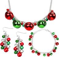 🎄 christmas jingle bells jewelry set - necklace, bracelet, earrings - holiday stocking stuffers for women and girls logo