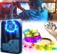 🎮 enhance your ps5 gaming experience with rgb led strips: 7 colors, 358 effects & usb-powered light bar kit for playstation 5 console - includes diy accessories, 5050 rgb tape sticker & ir remote logo