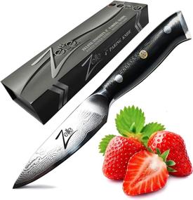 img 4 attached to Нож для чистки Zelite Infinity 4 дюйма - серия Alpha-Royal, японская сталь AUS-10 Super Steel Damascus - бритвенно острое, долговечное лезвие