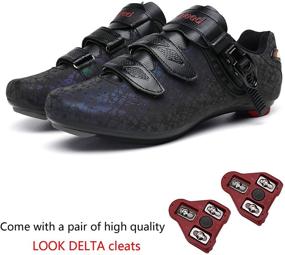 img 3 attached to 🚴 Road Bike Shoes for Men's Cycling with Look Delta Cleats for Lock Pedals - Ideal Spin Shoes for Road, Peloton, and Indoor Biking