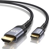 🔌 jsaux mini hdmi to hdmi cable 6.6ft - aluminum shell, high speed 4k 60hz hdmi 2.0 cord - compatible with camera, tablet, laptop - grey logo