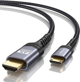 img 4 attached to 🔌 JSAUX Mini HDMI to HDMI Cable 6.6FT - Aluminum Shell, High Speed 4K 60Hz HDMI 2.0 Cord - Compatible with Camera, Tablet, Laptop - Grey