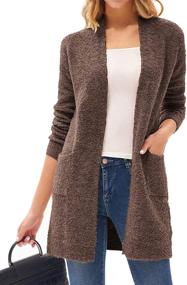 img 4 attached to Sleeve Overcoat Outwear Cardigan Multicolored Women's Clothing for Coats, Jackets & Vests