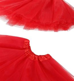 img 1 attached to 👗 Kid's 4 Layered Tulle Tutu Princess Ballet Dress & Hairbow - Tutu Skirt for Girls